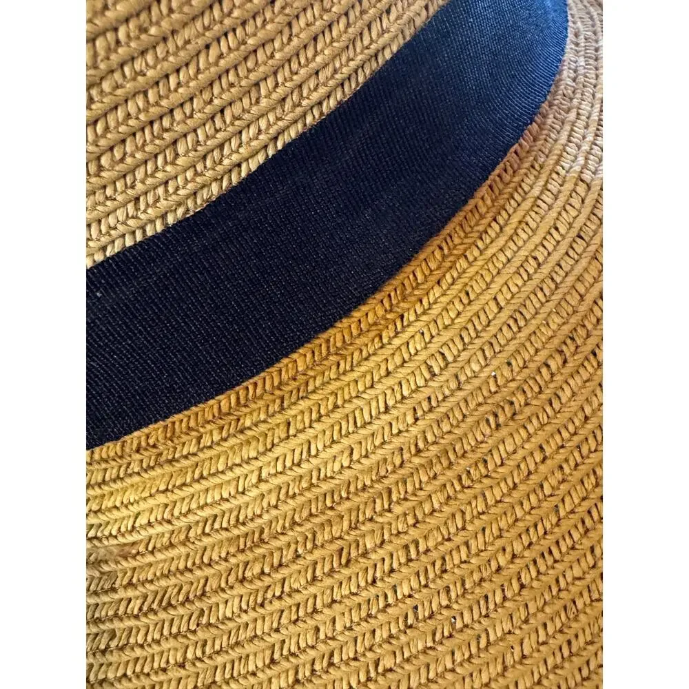 Sunday Afternoons Women’s Wide Brim Straw Sun Hat Brown Black Band One Size